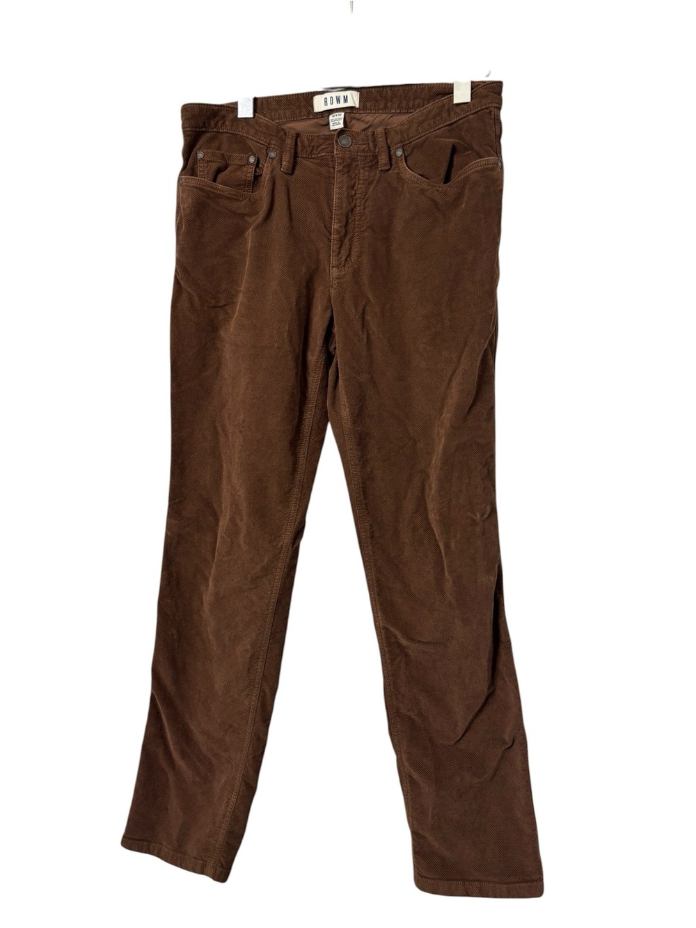 Rowm brown textured cotton 5 pockets pants men’s size 32X32.